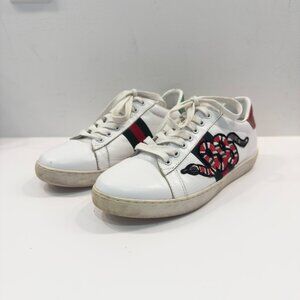 Ladies Snake Motif Red and Green Sneakers